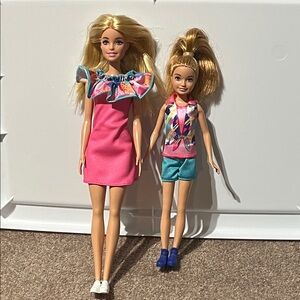 Barbie and Stacie Fashion Doll Set - Pink and Blue